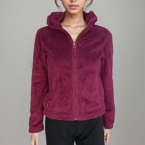 2/$30 Marmot Fleece Jacket Full Zip Up‎ XS Burgundy Hooded Casual Warm Layering